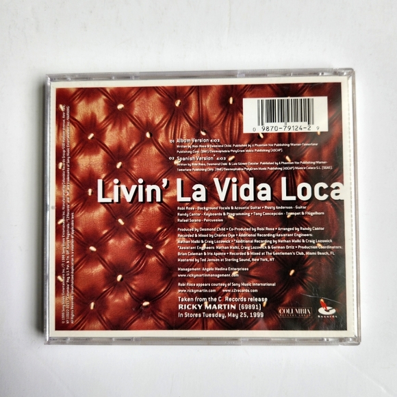 1999 Ricky Martin Audio CDs Y2K Vintage, Livin LA Vida Loca, Columbia Records - Picture 3 of 11